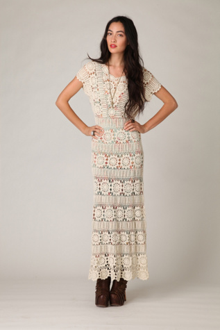 Hand Crochet Maxi Dress at Free People Clothing Boutique