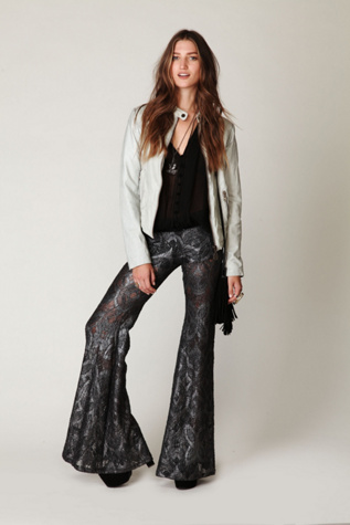 Metallic Lace Bell Bottom At Free People Clothing Boutique