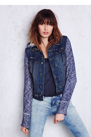 Knit Hooded Denim Jacket at Free People Clothing Boutique