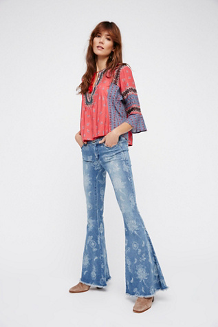 Driftwood Farrah Embroidered Cord Flare Jeans