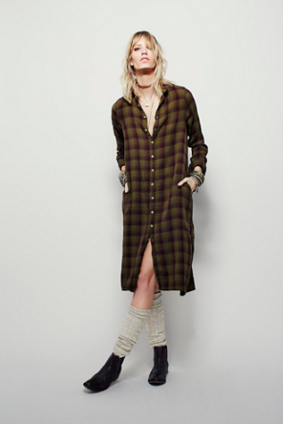 plaid maxi top