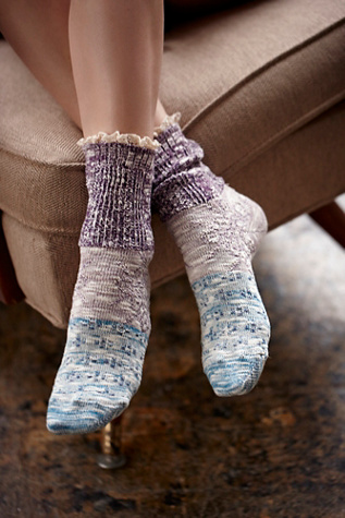 Road Trip Heathered Ruffle Sock at Free People Clothing Boutique
