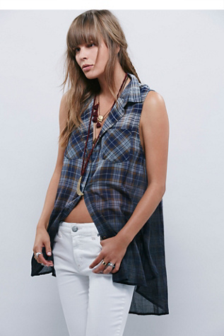 Sleeveless Plaid Tunic at Free People Clothing Boutique