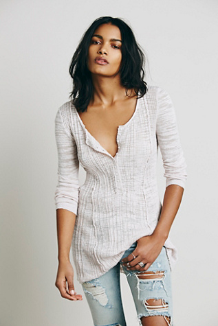 Free People Ribbed Up Henley at Free People Clothing Boutique