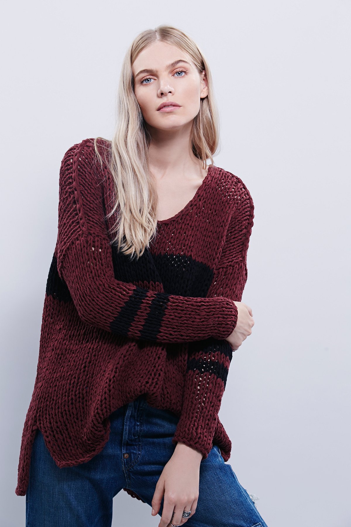 Striped At The Seams Pullover at Free People Clothing Boutique