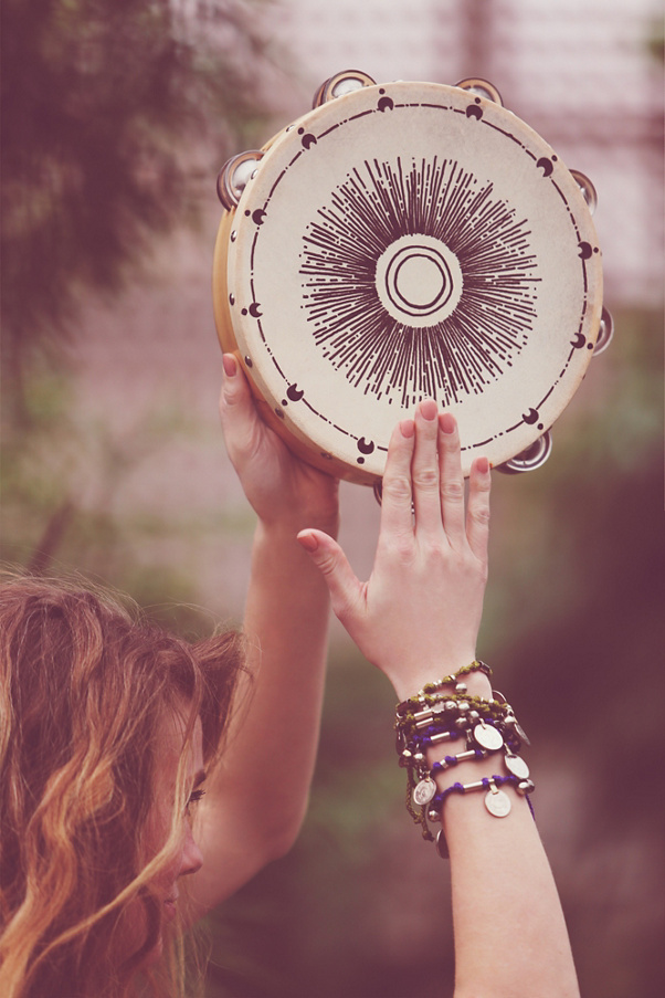 Hand painted tambourine