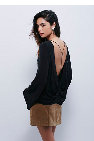 Solid Open Back Drape Top at Free People Clothing Boutique