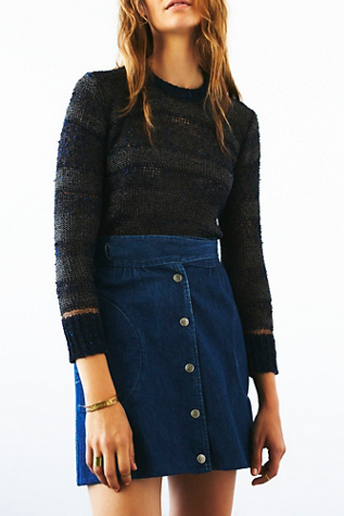 Vintage 1970s Blue Knit Top at Free People Clothing Boutique