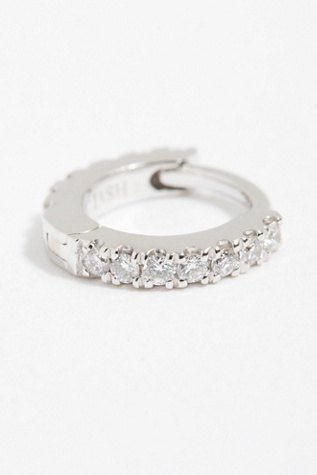 18K Diamond Helix Hoop Earring at Free People Clothing Boutique