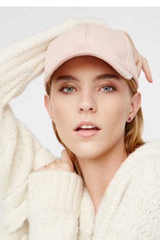 Blush Williamsburg Faux Suede Baseball Hat at Free People Clothing Boutique