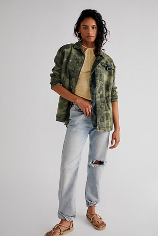 Embellished Military Shirt Jacket at Free People Clothing Boutique