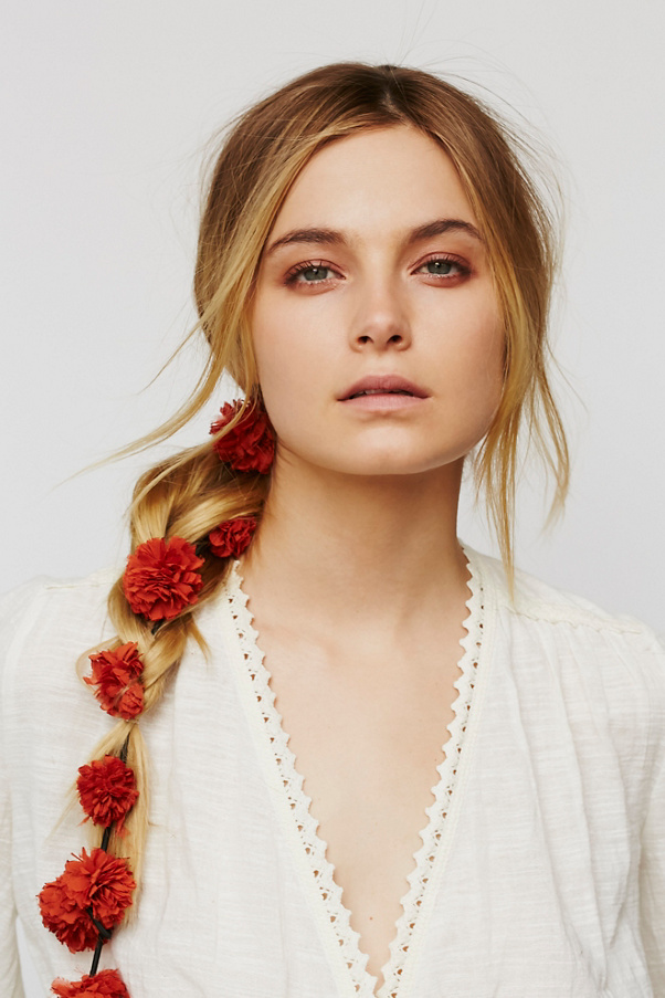 Pom Pom Floral Braid In at Free People Clothing Boutique