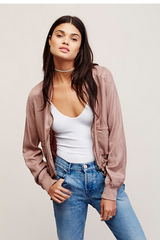 Rose Light and Easy Bomber at Free People Clothing Boutique