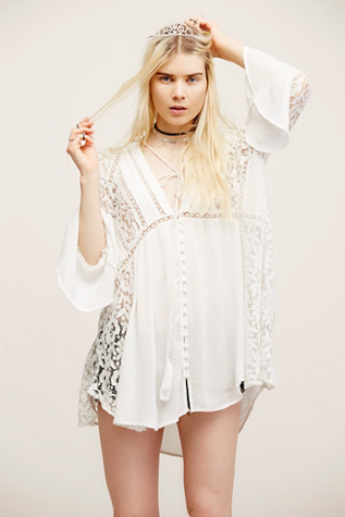 Lovestoned Lace Buttondown Top at Free People Clothing Boutique
