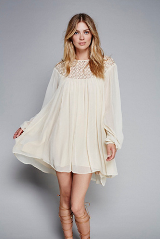 Macrame Lace Mini Dress at Free People Clothing Boutique
