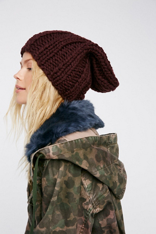 Back to Basics Chunky Knit Beanie at Free People Clothing Boutique