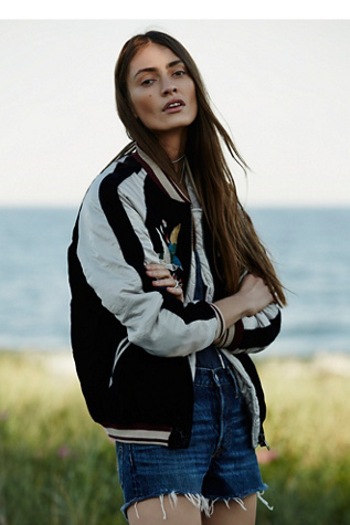 free people floral bomber
