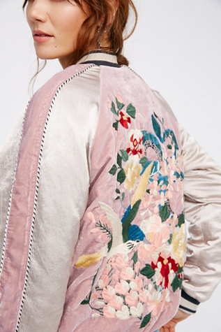 free people floral bomber