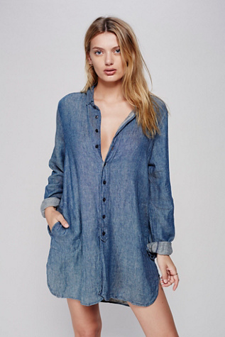 CP Shades x Free People Flannel Tunic Solid at Free People Clothing ...
