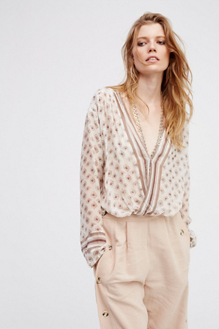 FP One Border Print Peasant Top at Free People Clothing Boutique