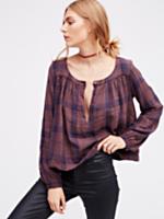 CP Shades x Free People Double Cloth Plaid Top at Free People Clothing