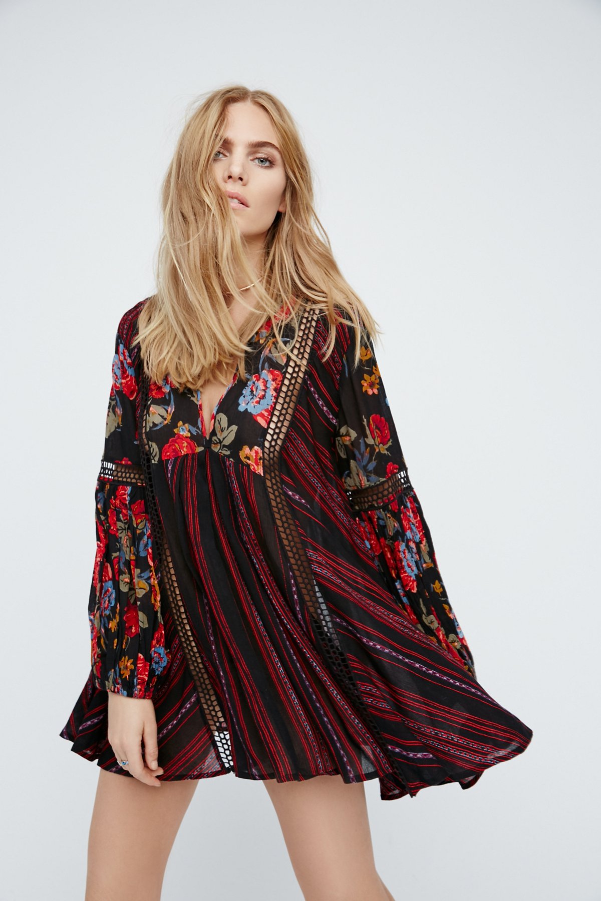 Just The Two Of Us Mixed Printed Tunic at Free People Clothing Boutique