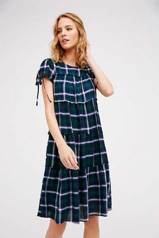 plaid midi coat