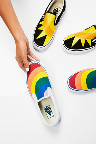 vans slip ons rainbow