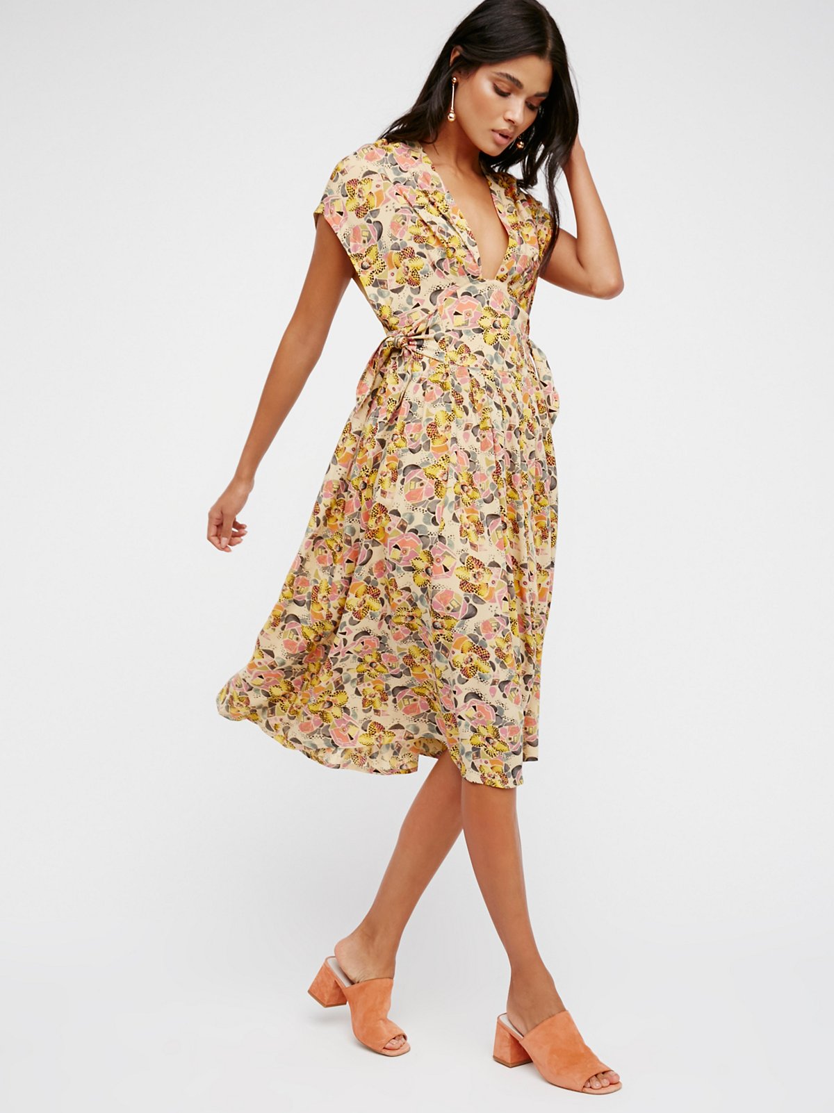 Fitting In Floral Midi Dress at Free People Clothing Boutique