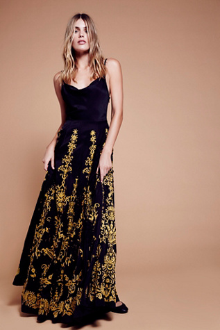 Cowl Embroidered Maxi Dress at Free People Clothing Boutique