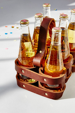 Loyal Stricklin 6pk Leather Beer Holder at Free People Clothing Boutique