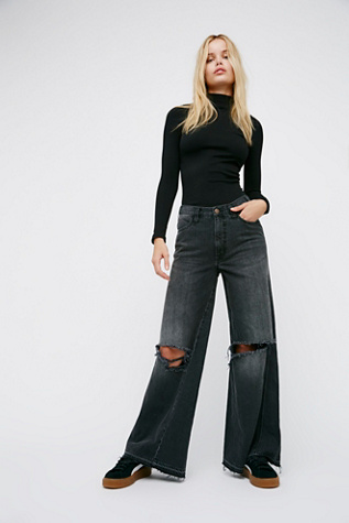 super wide flare jeans