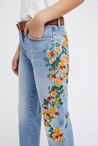 Embroidered Girlfriend Jean at Free People Clothing Boutique