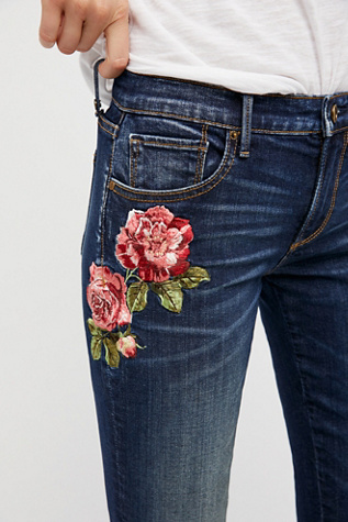 Driftwood Kelly Embroidered Baby Bootcut Jeans at Free People Clothing ...